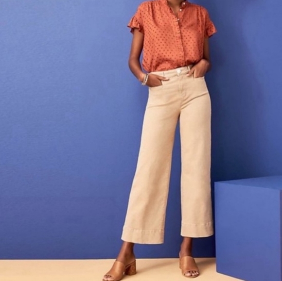 LOFT Pants & Jumpsuits Loft Outlet High Rise Wide Leg Chinos Size 4